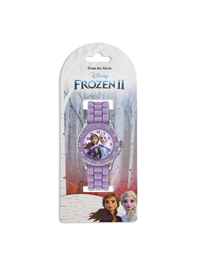ديزني Girls Analog Round Shape Silicon Wrist Watch - FZN9505ARG - 32 Millimeter