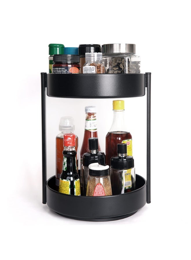 HASTHIP® 2-Tier with 360° Lazy Susan Organizer, Kitchen Organizer Rack, rack for storage multipurpose, 10 Inch Metal Steel Rotating Spice Rack for Cabinet, Pantry, Bathroom, Countertop