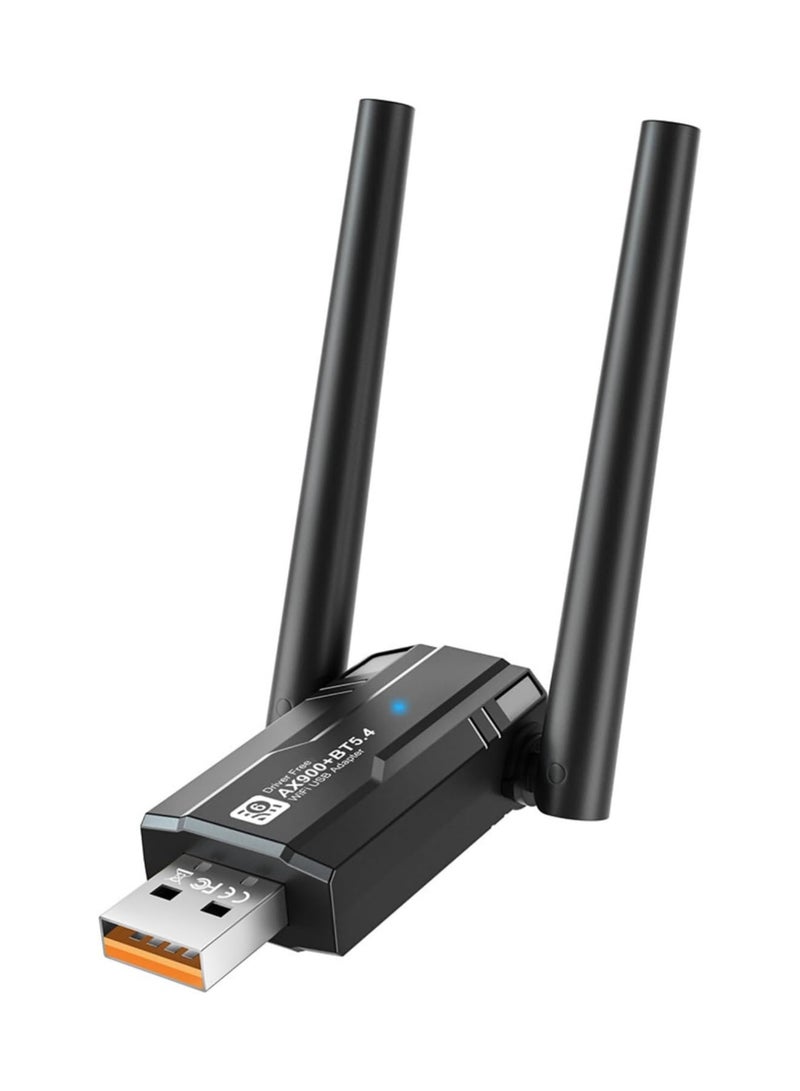اووكاي محول واي فاي 6 USB لأجهزة الكمبيوتر المكتبية - محول شبكة لاسلكي AX900 بتردد 2.4 جيجاهرتز/5 جيجاهرتز، هوائي ثنائي النطاق عالي الكسب 5 ديسيبل، يدعم نظامي التشغيل Windows 11/10. - Image 1