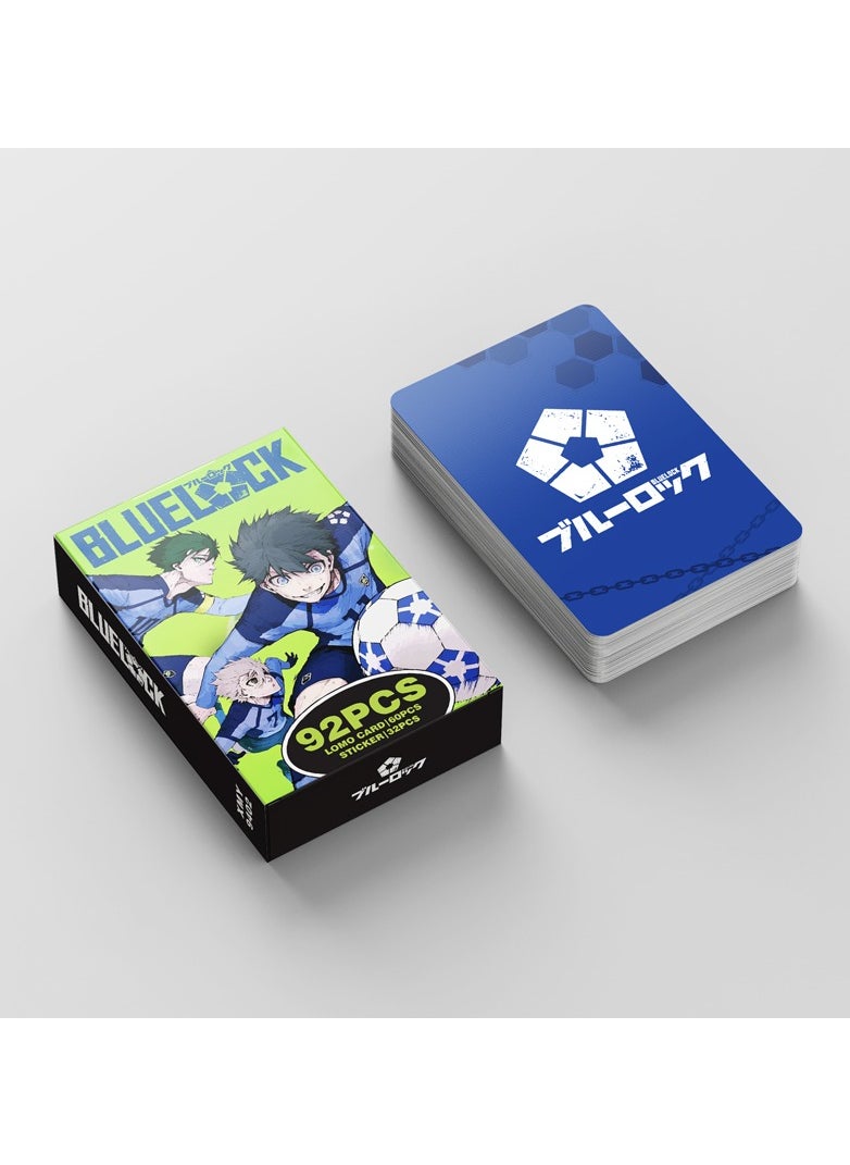 Generic - 92 Pcs Anime Blue Lock Lomo Cards and Stickers - Image 1