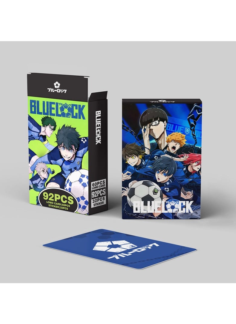 Generic - 92 Pcs Anime Blue Lock Lomo Cards and Stickers - Image 1