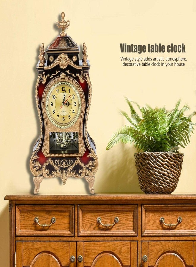 yuyte Vintage Antique Clock, Vintage European- Table Desk Clock, Retro Mantel Clock Operated for Fireplace Mantel, Living Room,Bedroom,Office,Desktop Decoration [02] - Image 2