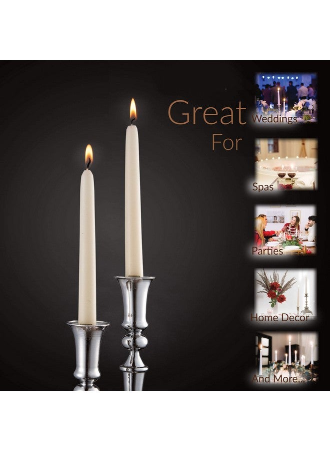 Rambue 10" Ivory Taper Candles - 8 Pack Classic Ivory Candlesticks - Dripless Cream Tapered Candlesticks for Weddings, Dinner Candles, and Home Decor - 8 Hours Burn Time - Image 4