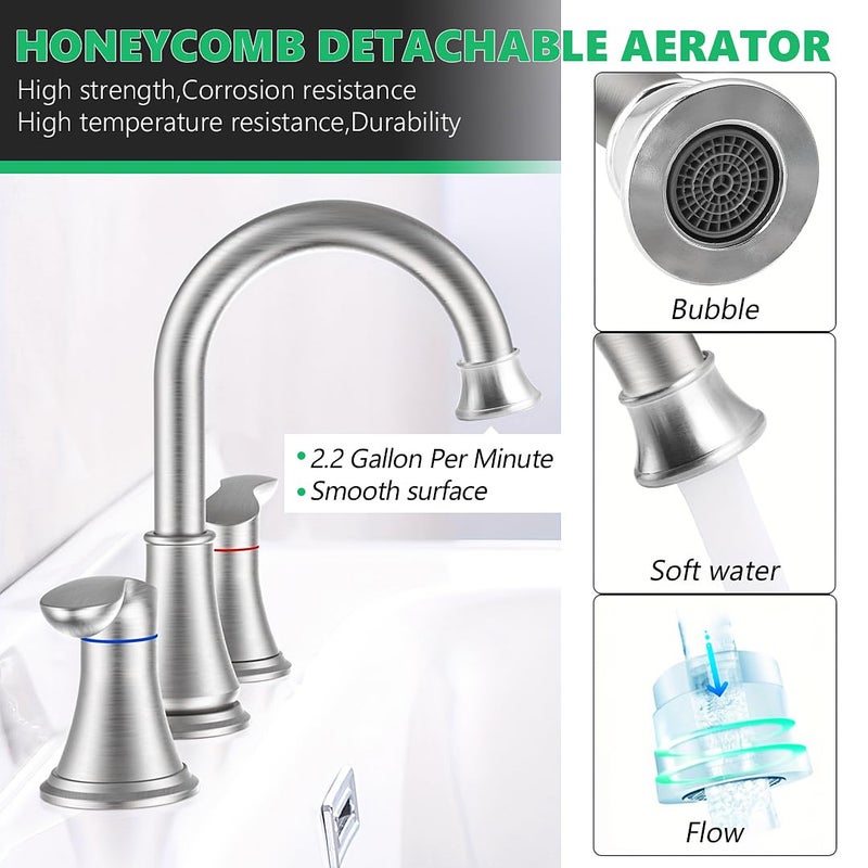 hansengroe Faucet Aerator Compatible with Moen 101964 116618, High Flow Sink Aerator Replacement, Fit for Shower Bathroom Kitchen Faucet Parts, 2.2 Gallon Per Minute, Chrome - Image 2