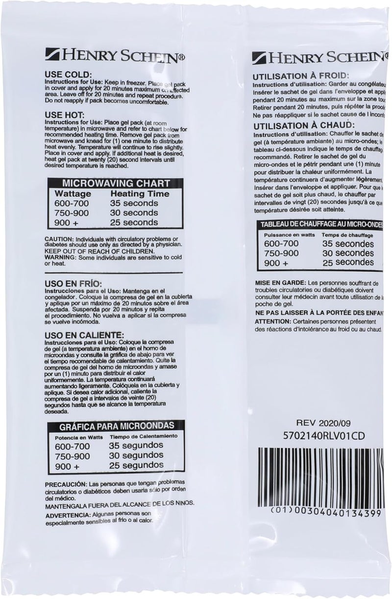 Henry Schein Reusable Hot and Cold Gel Packs 4 x 6 4 Pack - Image 3