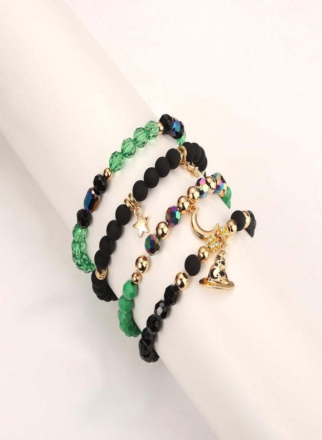 NLCAC Pink Green Witch Princess Friendship Matching Bracelets Green Witch Hat Bracelets for Elphaba Fans Witch Merch Jewelry BFF Couples Accessories Gifts - Image 5