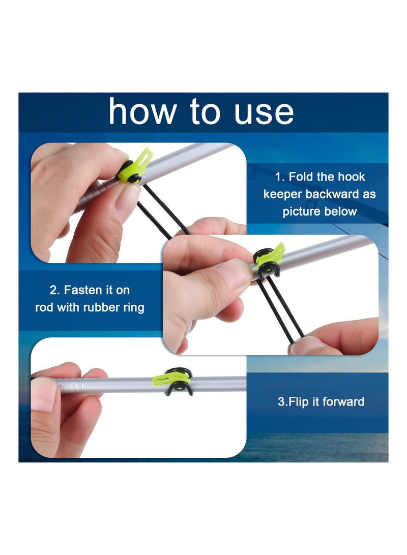 Zikra Fishing Lure Bait Holder with 2 Sizes of Elastic Rubber Rings, Ideal for Worm Hooks and Treble Hooks, Durable ABS Material, 30 Pieces Fishing Tackle Accessories for Saltwater and Freshwater. - Image 3