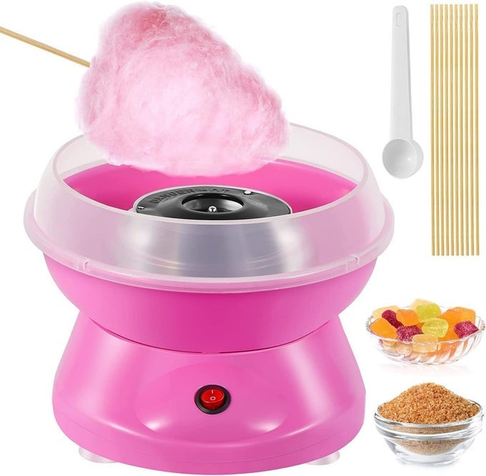 HOMEMADE COTTON CANDY FLOSS MAKER MACHINE ELECTRIC COTTON CANDY MAKER SUGAR FLOSS MAKER MACHINE MAKE HYGIENIC COTTON CANDY MACHINE FOR YOUR KIDS PACK OF 1