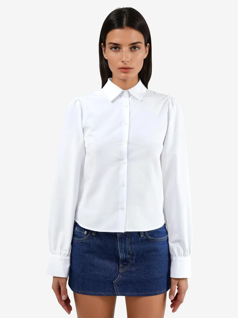 Busem BUSEM Solid Poplin Shirt with Button Closure