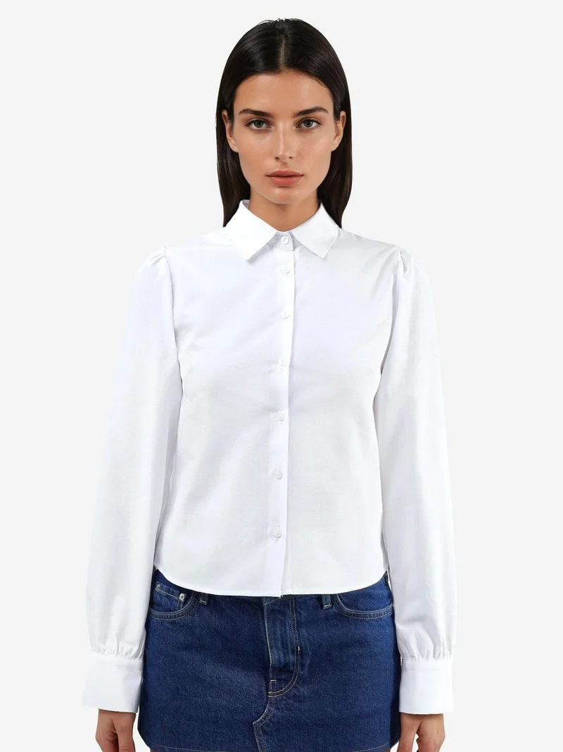 Busem BUSEM Solid Poplin Shirt with Button Closure