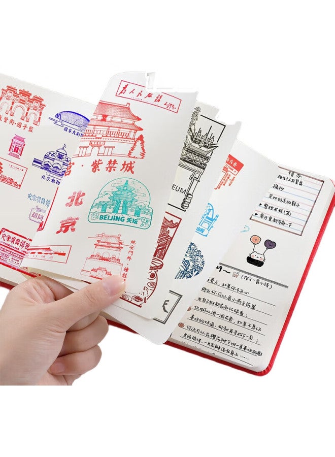 Jiaranheng كتاب مجموعة طوابع السفر من جياران هينغ، دفتر مجموعة تسجيل السياح الوطني، مجلة تذكارية عالية الجودة من المتحف، ألبوم مجموعة طوابع المعالم السياحية، كتاب فارغ، أخضر - Image 1