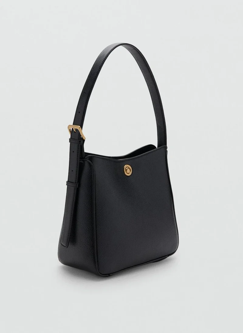 MANGO Medium bucket bag with metal detail