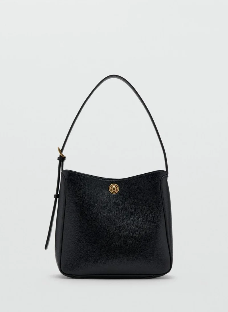 MANGO Medium bucket bag with metal detail
