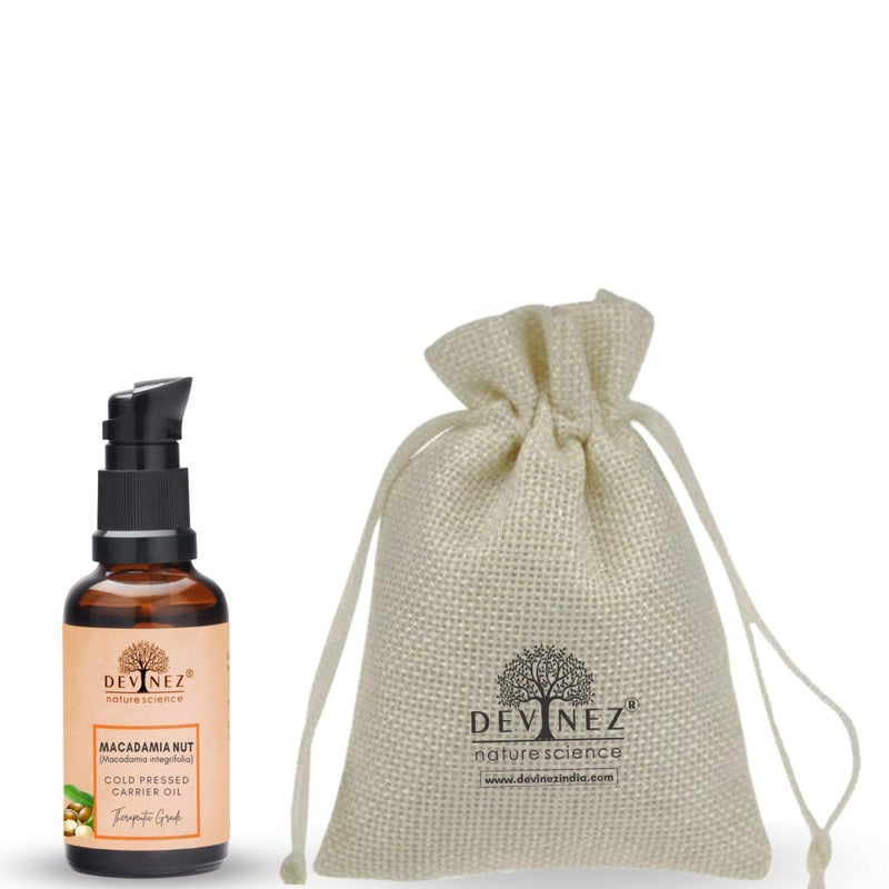 Devinez Macadamia Nut Cold-Pressed Oil, 50ml 100% Pure, Natural & Undiluted, Oleic Acid (Omega 9), for Healthy Hair, prevent wrinkles, age spots and other signs of aging - Image 1