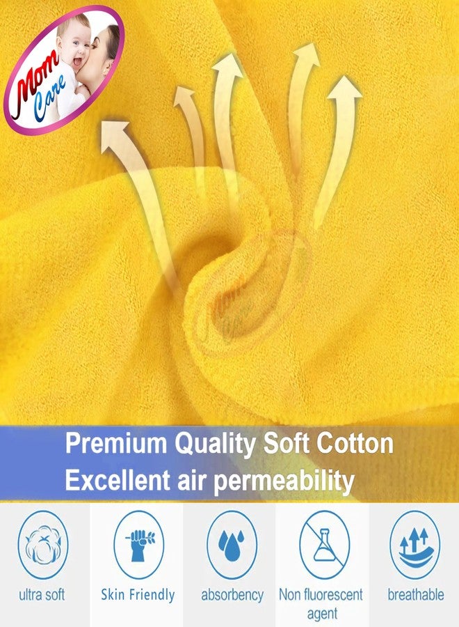 MOM CARE Microfibre Face Towels, Super Soft Reusable Napkins for Newborn, Infants,Toddlers & Kids in Pack of 3 Yellow - Image 3