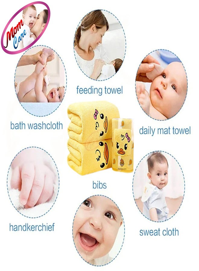 MOM CARE Microfibre Face Towels, Super Soft Reusable Napkins for Newborn, Infants,Toddlers & Kids in Pack of 3 Yellow - Image 4