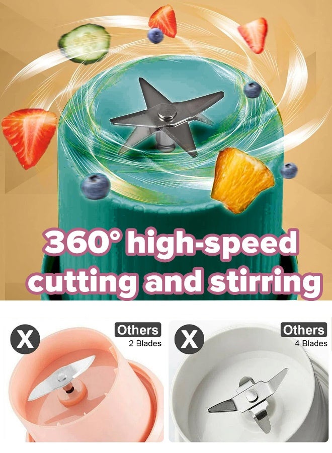 خلاط محمول صغير قابل لإعادة الشحن عبر USB، خلاط شخصي صغير للميلك شيك والعصائر، عصارة فواكه وخضراوات كهربائية، كوب عصير خضراوات محمول صغير للمنزل - Image 2