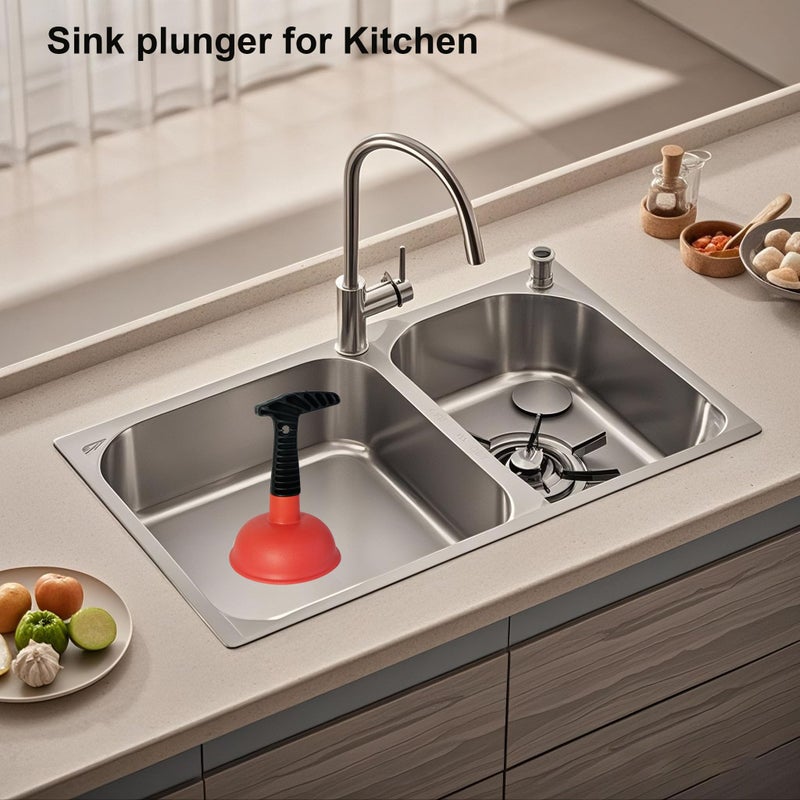 Dokpod Mini Sink & Drain Plunger with Short Handle - Heavy-Duty Rubber Cup & Ergonomic Grip for Powerful Suction, Unclog Slow Drains in Sinks, Tubs, Showers, Bathrooms, Kitchens, Compact, Space-Saving Design - Image 3