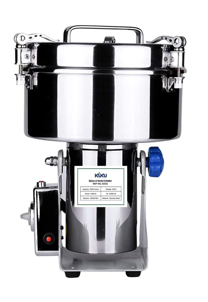 kuku KUKU 4500 Watts HighPower Dry Grinder for Spices Herbs and Dry Fruits Stainless Steel Blades Efficient Grinding Perfect for Home Use and Culinary Creations  - Image 1