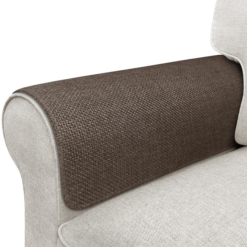 LovoGemy Couch Arm Covers, Waterproof Armrest Cover for Sofa, Armchair, Loveseat, Non-Slip Recliner Arm Cover, Sofa Arm Covers, Headrest Covers, Arm Chair Covers Set of 2 (Brown, 24"Ã—20") - Image 1