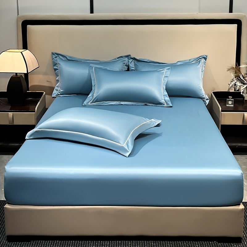 Cooling Bed Sheet for Hot Sleepers, Summer Breathable Mattress Protector with 360° Elastic - Cooling Fabric, 9 Colors, Anti-Wrinkle Fade & Shrink, Machine Washable - Image 4