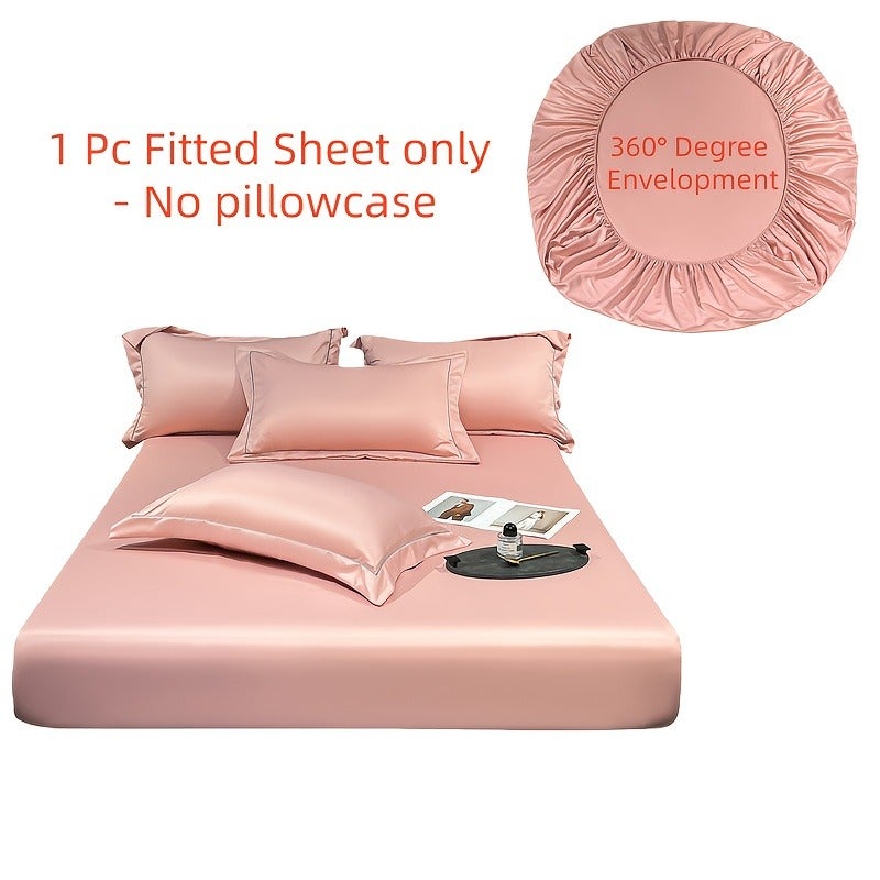 Cooling Bed Sheet for Hot Sleepers, Summer Breathable Mattress Protector with 360° Elastic - Cooling Fabric, 9 Colors, Anti-Wrinkle Fade & Shrink, Machine Washable - Image 1