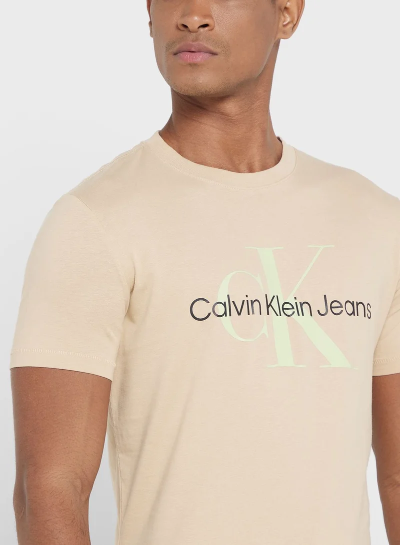 Calvin Klein Jeans Mono Logo Crew Neck T-Shirt