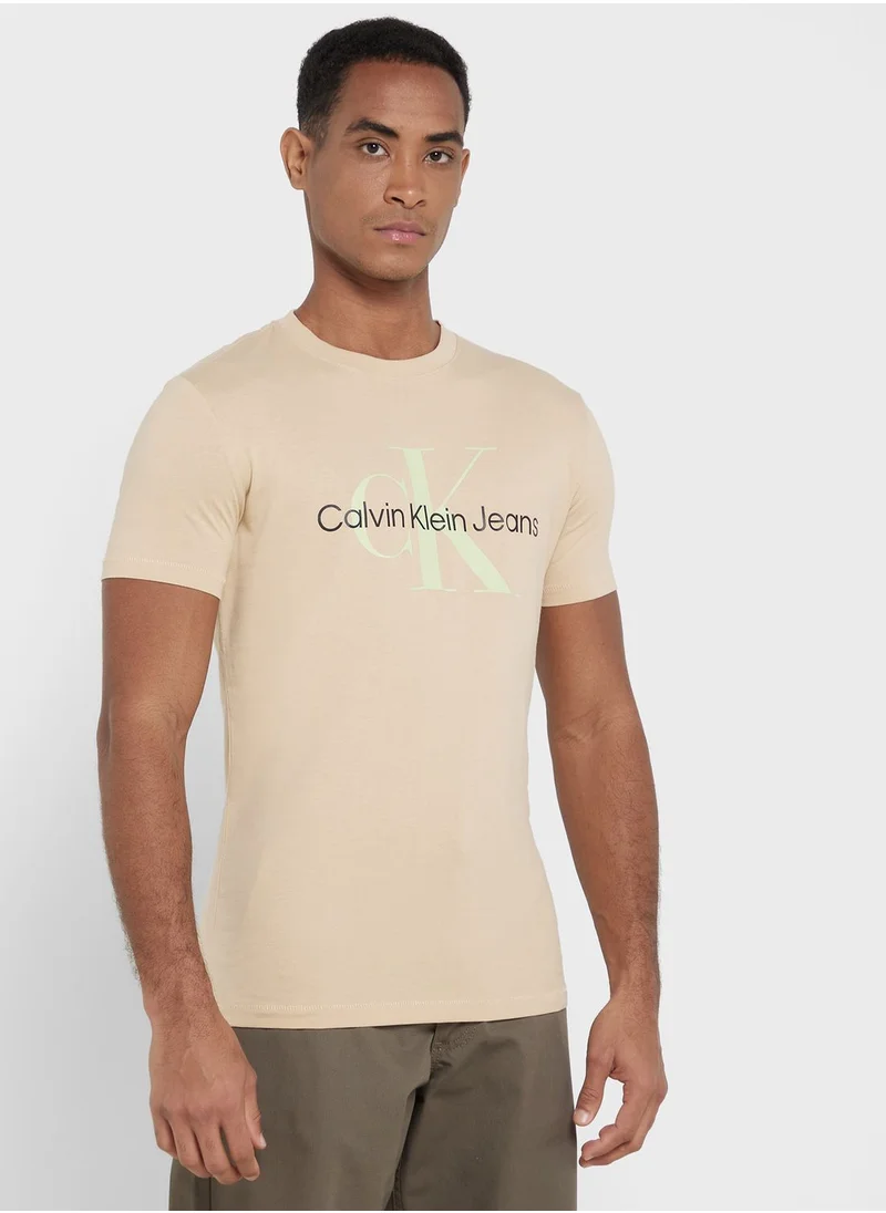 Calvin Klein Jeans Mono Logo Crew Neck T-Shirt