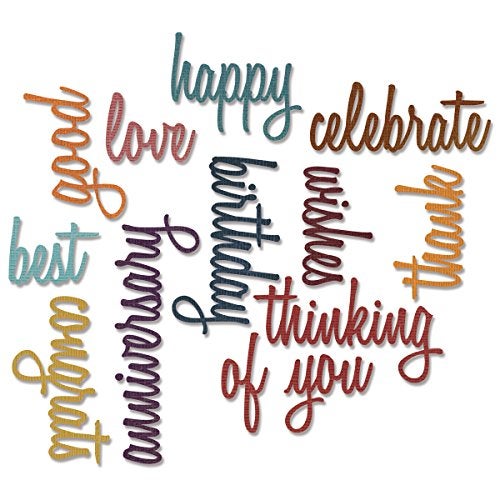 Sizzix SIZ660223 Tholtz Thinlits Die Celebration Words Scrpt Tholtz Thinlits Die , White - Image 3