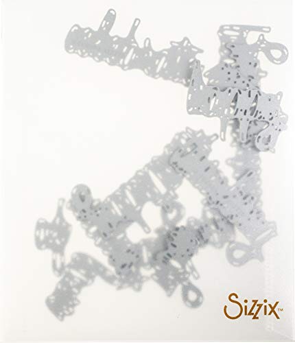 Sizzix SIZ660223 Tholtz Thinlits Die Celebration Words Scrpt Tholtz Thinlits Die , White - Image 5