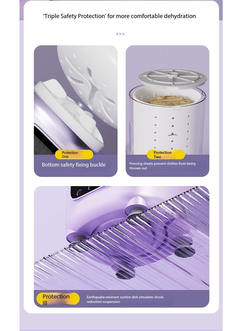 غسالة ملابس معقمة بالضوء الأزرق سعة 2 لتر، مزودة بمحرك عالي القوة 380 مم، وخاصية التجفيف التلقائي، وكوب غسيل صغير محمول (أبيض) - Image 5