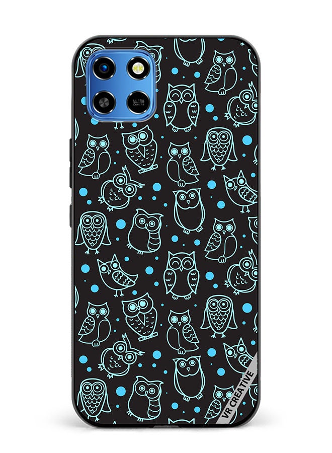 VR CREATIVE Protective Case Cover For Infinix Smart 6 HD Night Owl Stroke Design Multicolour - Image 1