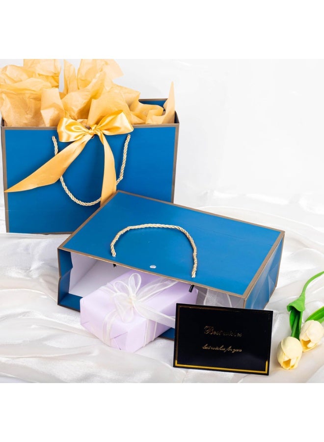 3 Pcs Gift Bags with Handles, Medium Paper Present Bags, Includes 6 Tissue Paper and 3 Greeting Cards for Kids Adult Men Women's Birthday, Wedding, Valentines, Bridesmaid Party - Image 4