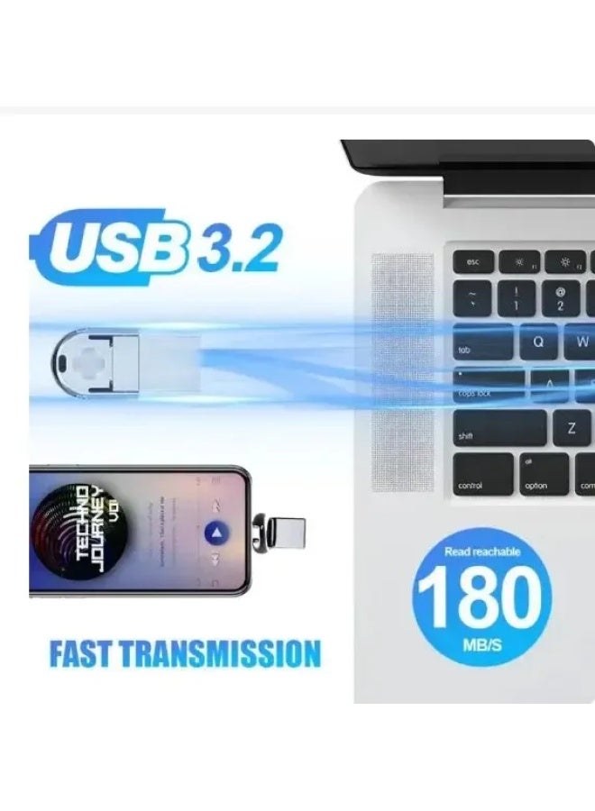 Brand High-speed Waterproof Usb Flash Drive C- Type Pendrive 2tb 1tb Otg Usb Memory Stick Ipx6 Compatible-Color:Ivory White-Capacity:1t  - Image 4