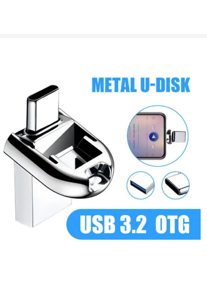Brand High-speed Waterproof Usb Flash Drive C- Type Pendrive 2tb 1tb Otg Usb Memory Stick Ipx6 Compatible-Color:Ivory White-Capacity:1t  - Image 1