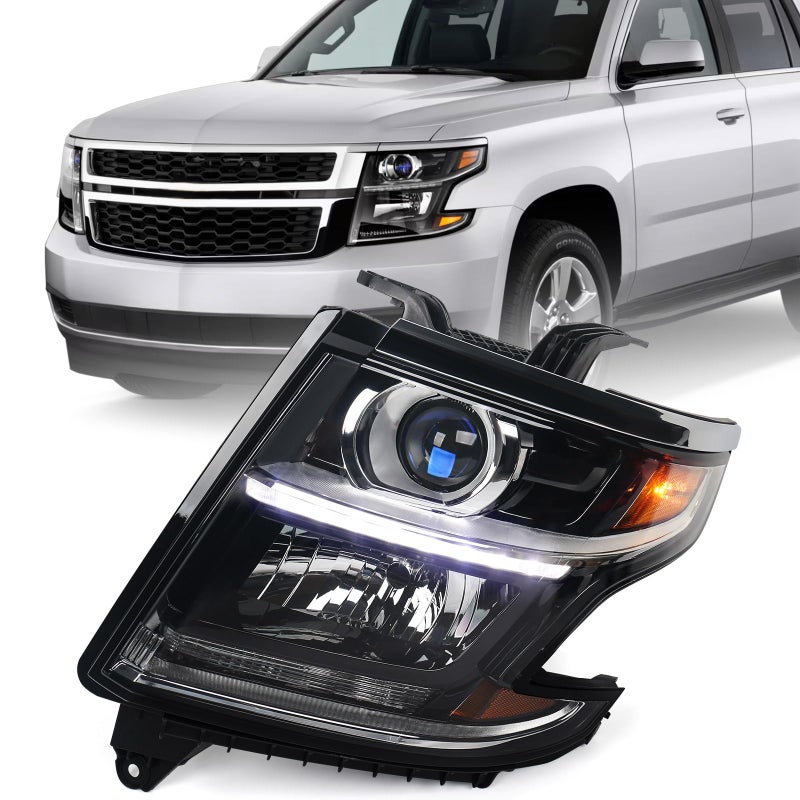 Huray Halogen Headlight Assembly Fit for Chevy TahoeSuburban 20152020 LH OE Projector Headlamp wo Bulbs for Chevrolet Tahoe Replacement Driver Side