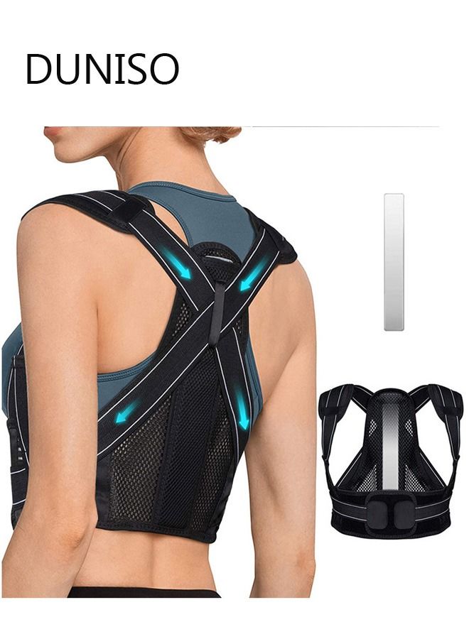 DUNISO Posture Corrector for Women and Men, Back Brace Fully Adjustable & Comfy, Support Straightener for Spine, Neck, Clavicle and Shoulder, Improves Posture and Pain Relief - Image 1