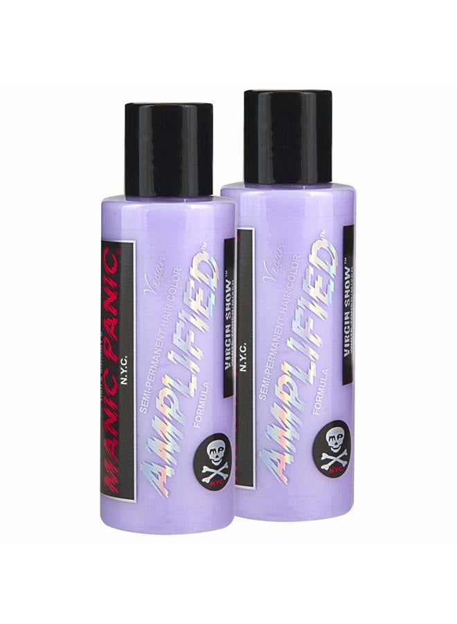 Manic Panic Virgin Snow Amplified Semi-Permanent Blue Tinted Hair Coloring - Eliminate Brassy Tones, Vegan, PPD & Ammonia-Free for Women & Men (2PK) - Image 1