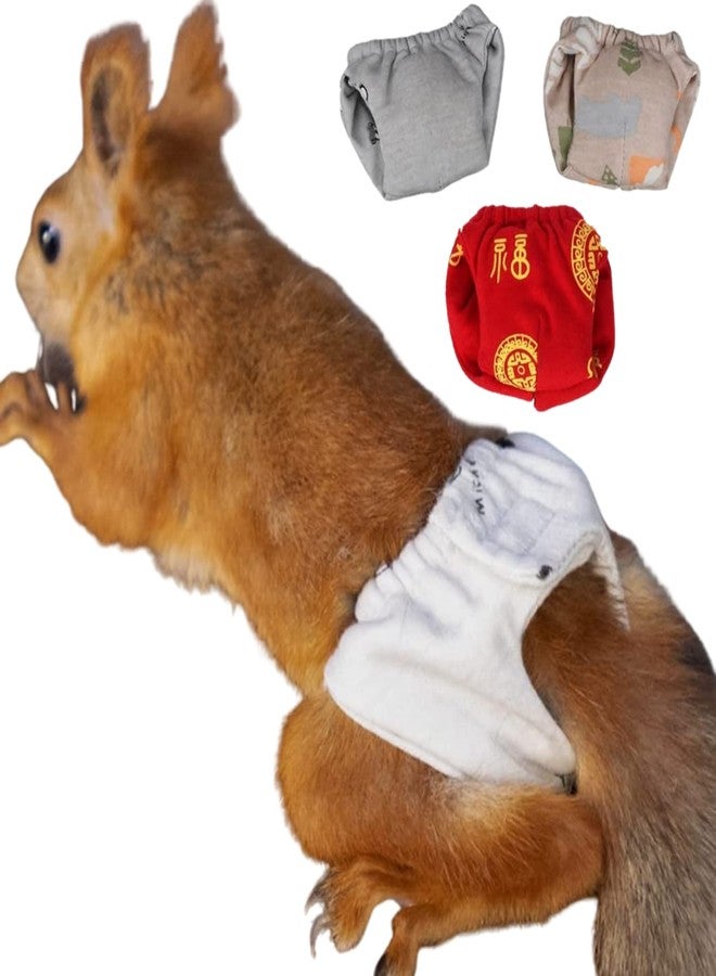 WCDJOMOP Reusable Washable Squirrel Diapers, Highly Absorbent with Strong & Flexible Pants No Leak Reusable Diapers Urine Wet Pants for Squirrel,Fancy Rat,Groundhog (M (3.9" - 6.3"), 3 Pcs) - Image 1