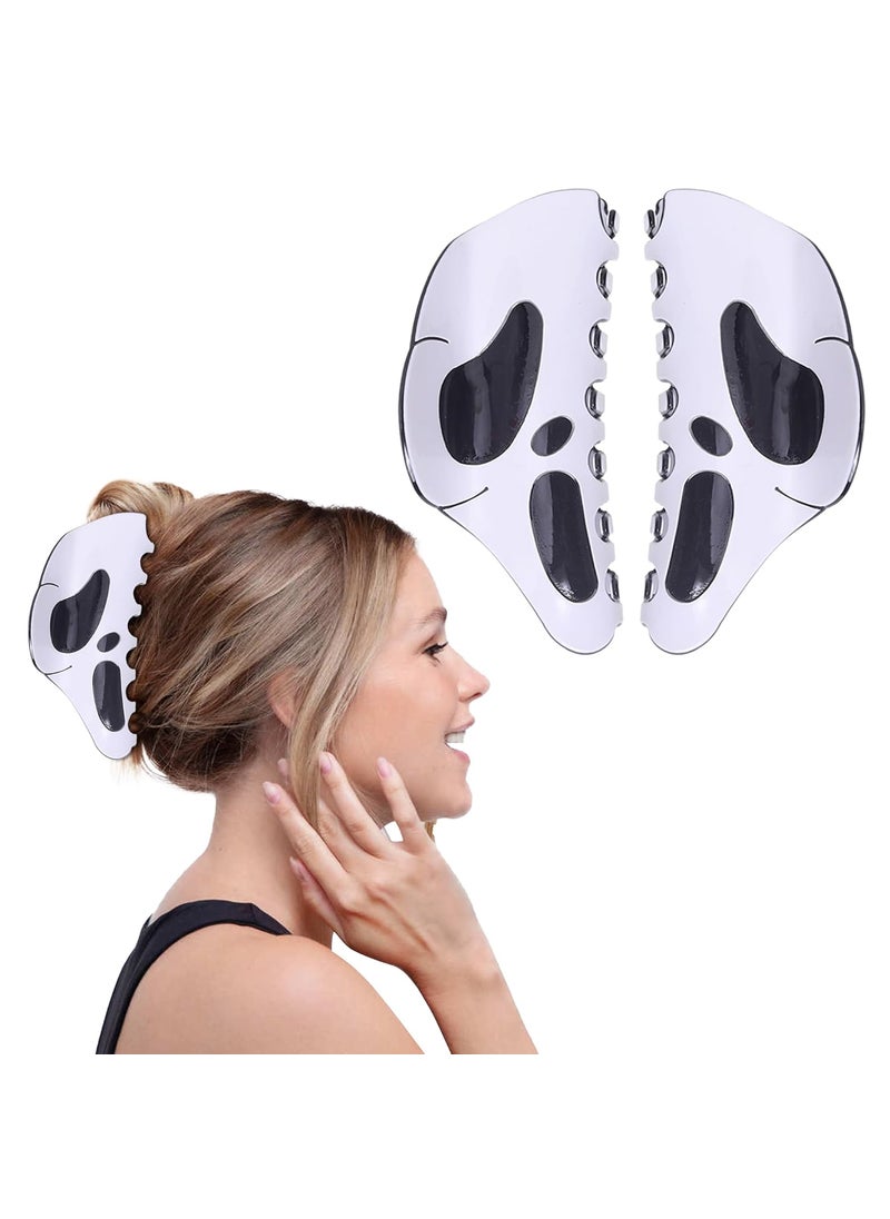 Zifengcer - 2pcs Halloween Hair Claw Clip Big Mask Ghost Face Clipsscream merchghostfaceghost facescream merchandisescary stuff - Image 1