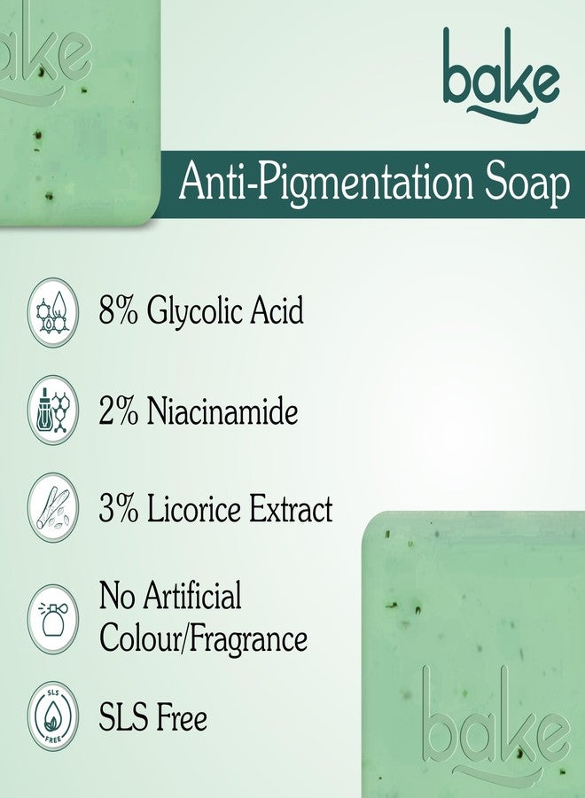 BAKE 8% Glycolic Acid Scrub Treatment Soap (200 Gms Pack of 2) with 3% Niacinamide | For Pigmentation, Exfoliation, Tan Removal, Brightens Underarms | For Women & Men | 100g x 2 (Pack of 2) - Image 2