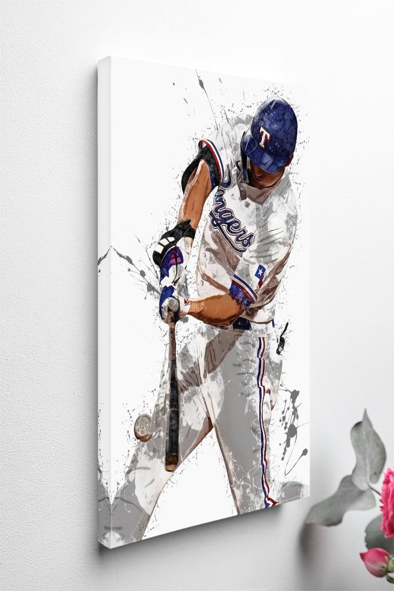 TNESSENTIAL Corey Seager Poster Texas Rangers Framed Canvas Print Baseball Wall Art Print MLB Artwork Home Decor E16 Birthday Gift - Image 4