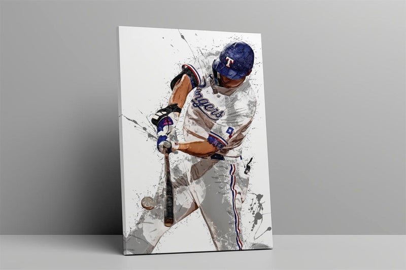 TNESSENTIAL Corey Seager Poster Texas Rangers Framed Canvas Print Baseball Wall Art Print MLB Artwork Home Decor E16 Birthday Gift - Image 2