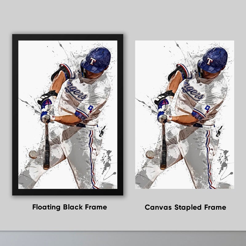 TNESSENTIAL Corey Seager Poster Texas Rangers Framed Canvas Print Baseball Wall Art Print MLB Artwork Home Decor E16 Birthday Gift - Image 3