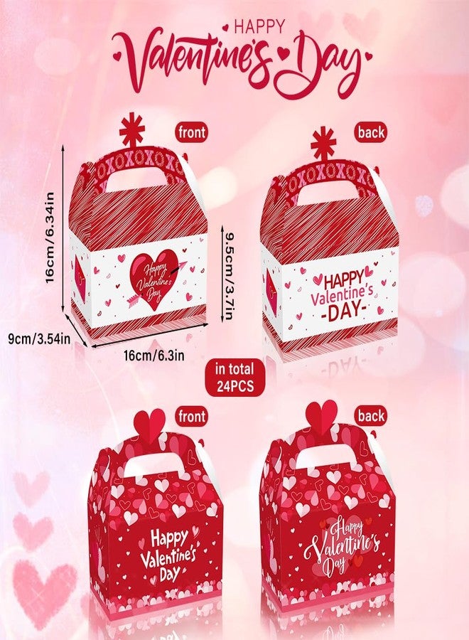 Colodeol 24 Pcs Valentine’s Day Gift Boxes, Treat Candy Cookie cupcake Boxes with Heart shaped Design for Kids Party Favor, Classroom Exchange Gifts - Image 2