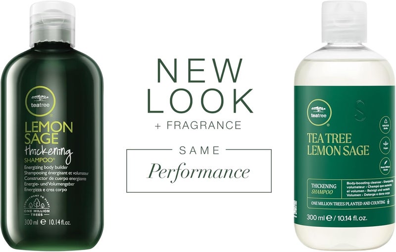 Tea Tree Lemon Sage Thickening Shampoo - 300 ml - Volumizing Cleanser for Fine Hair - Image 2