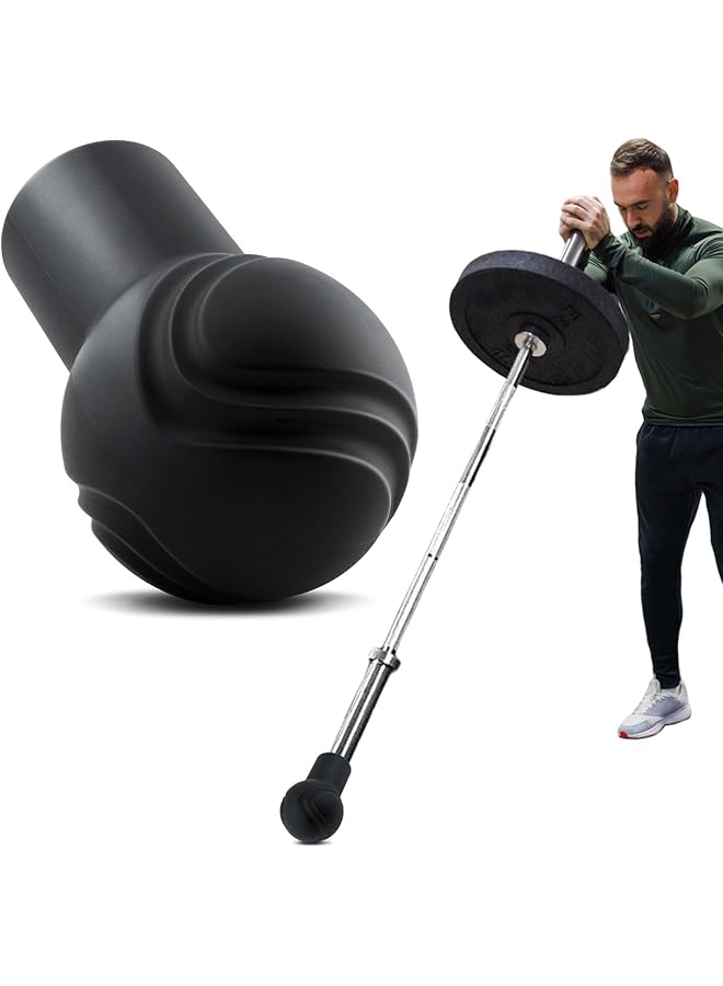 Landmine Attachment For Barbell, Turn Any Surface Into A Barbell Landmine Exercise - Press, Row, Spin, Split Squats, Natural Rubber Barbell Landmine Attachments, Fits 2'' Olympics Bars (Black) - Image 1
