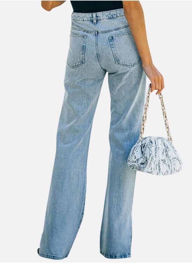 يونيكي جينز أزرق بقصة واسعة من الأسفل - Image 2