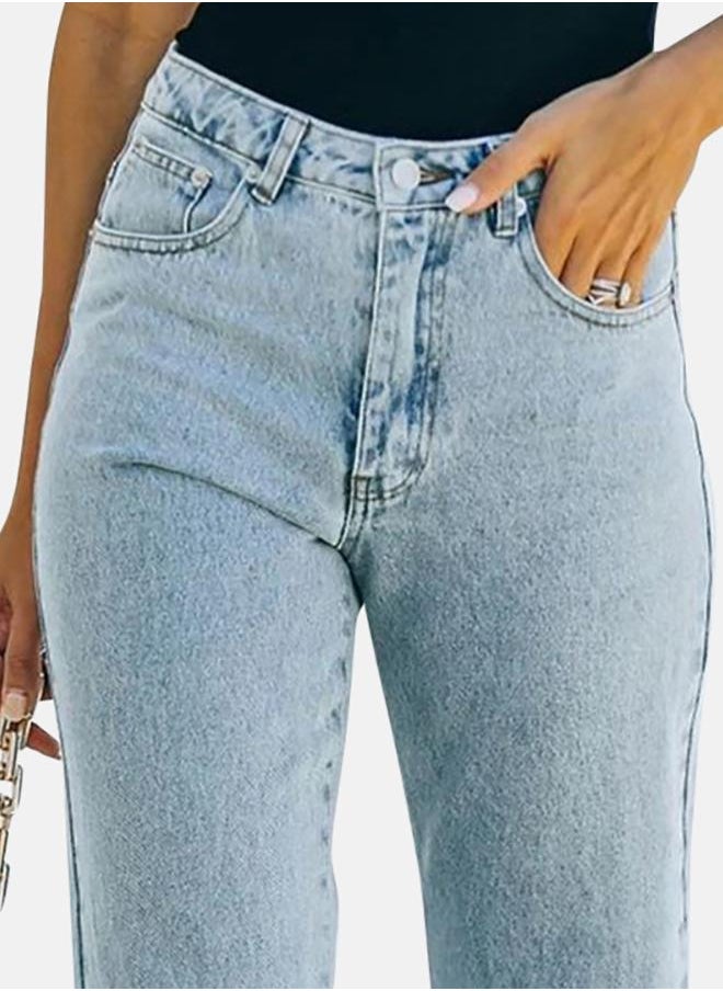 يونيكي جينز أزرق بقصة واسعة من الأسفل - Image 4