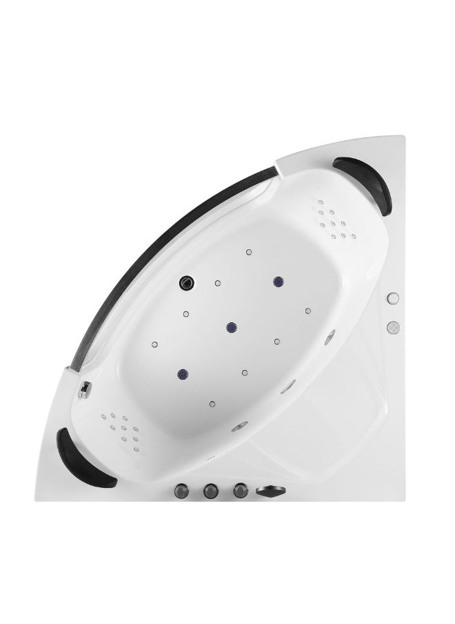 DANUBE HOME Milano Hana Massage Bathtub 1500*1500*650 W/ Matt Grey Mixer | Acrylic Body with Metal Rod Support Massage Bathtub | Bath Tub With Massager For Toilet Bathroom - White  - Image 2